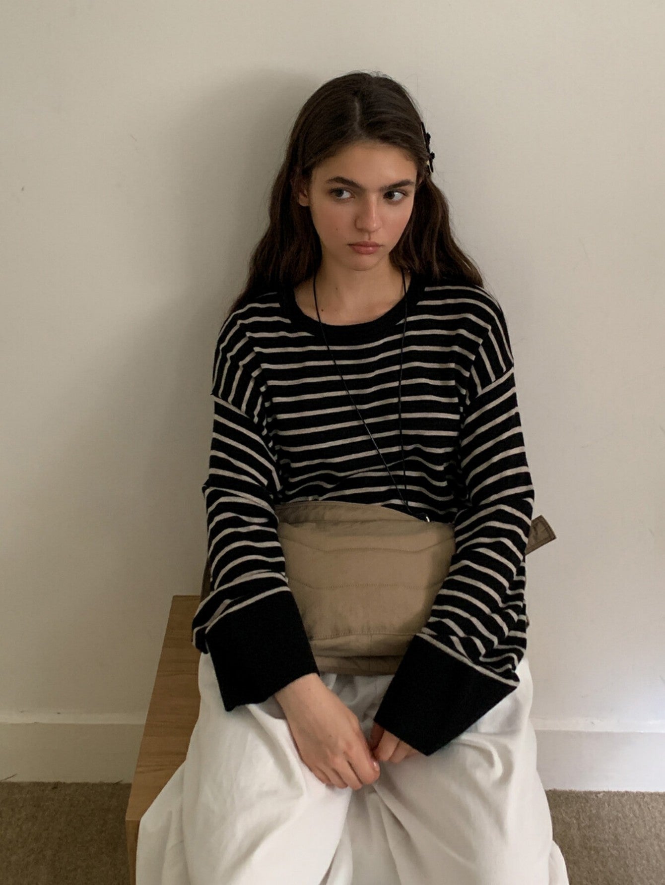 Autumn Striped Color-Blocked Knitted Sweater