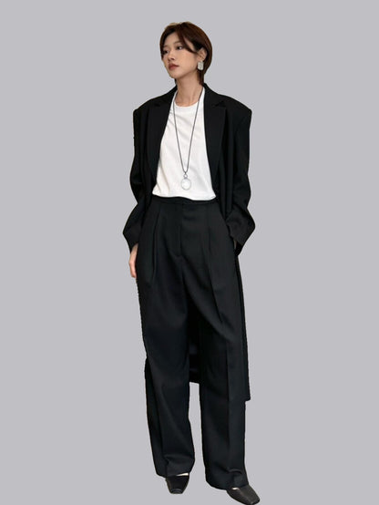 Commuter minimalist pocketed elegant suit