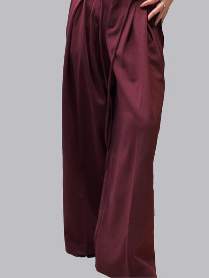 Popular wide-leg trousers (with waist cord)