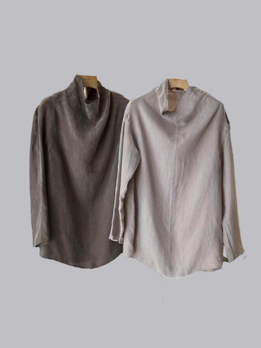 Minimalist-designed solid-color casual shirt