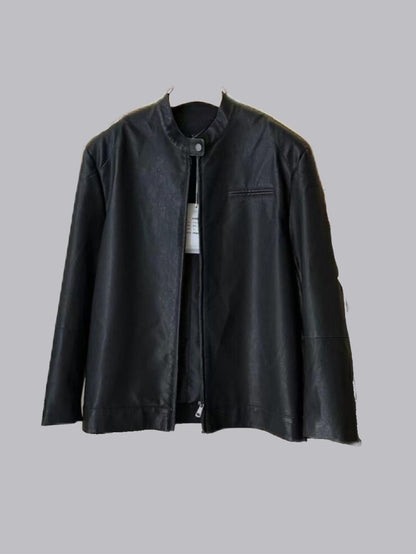 Simple style of black fashion leather clothes