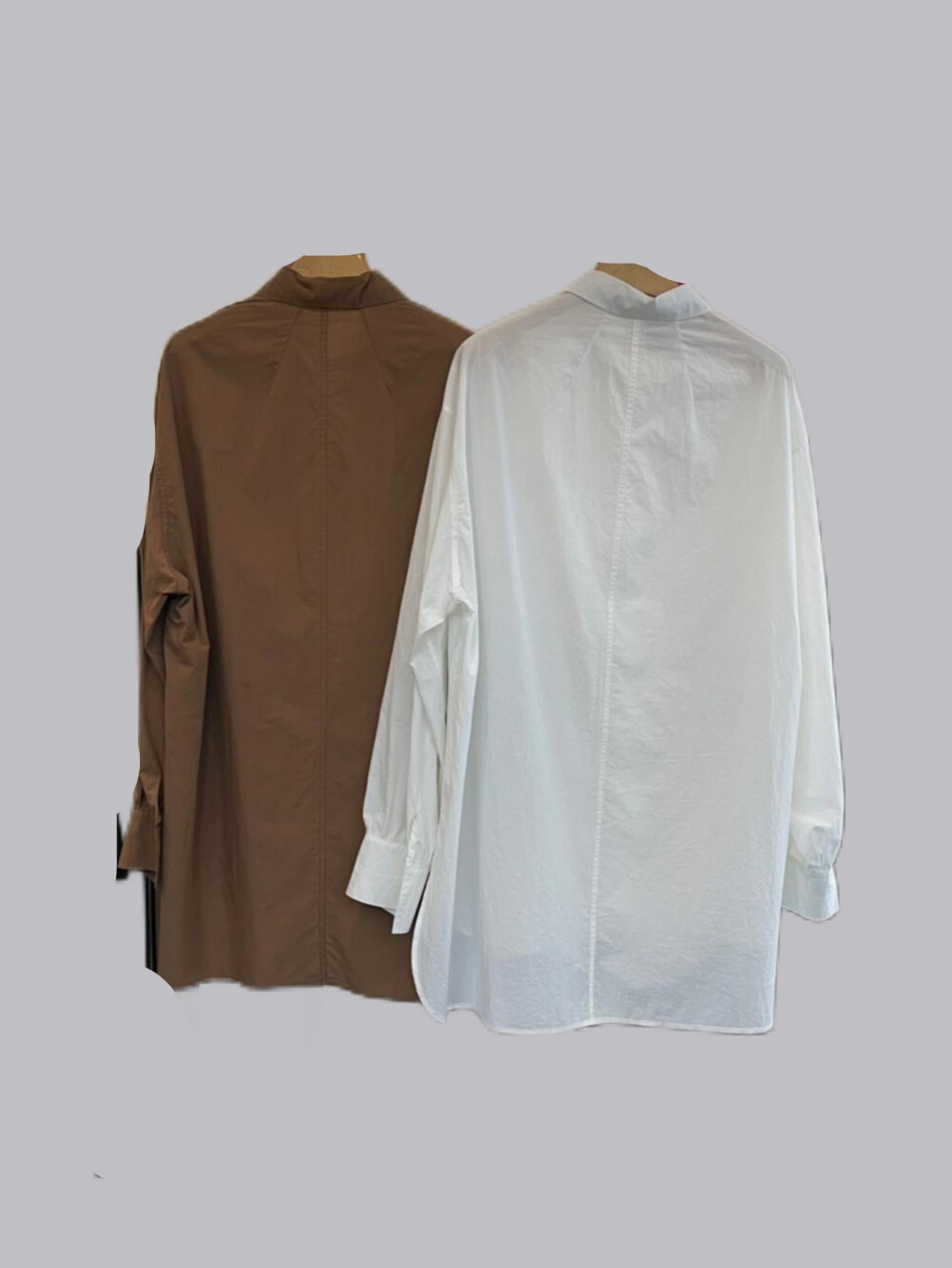 Solid color loose and versatile long-sleeved shirt