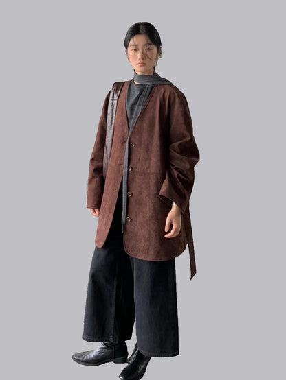 Retro style high quality versatile coat (with belt)