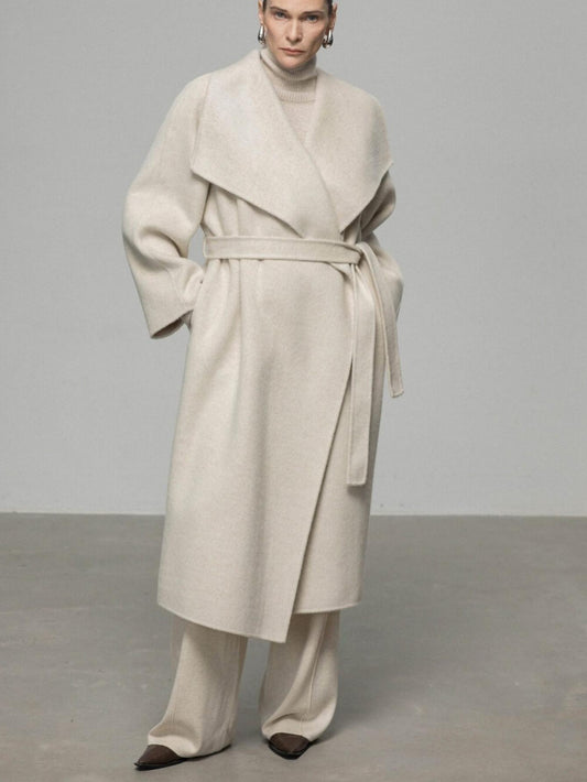 Luxe Cashmere Wool Coat with Belt - Warm & Stylish Winter Outerwear