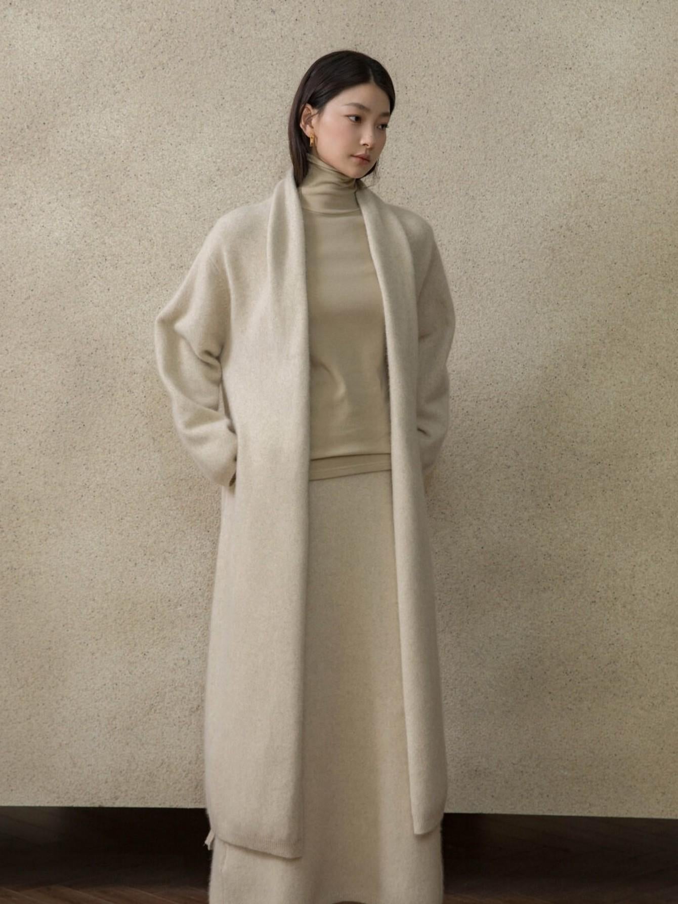 Chic Fox Fur-Blend Coat with Belt for Effortless Style | Eliraya