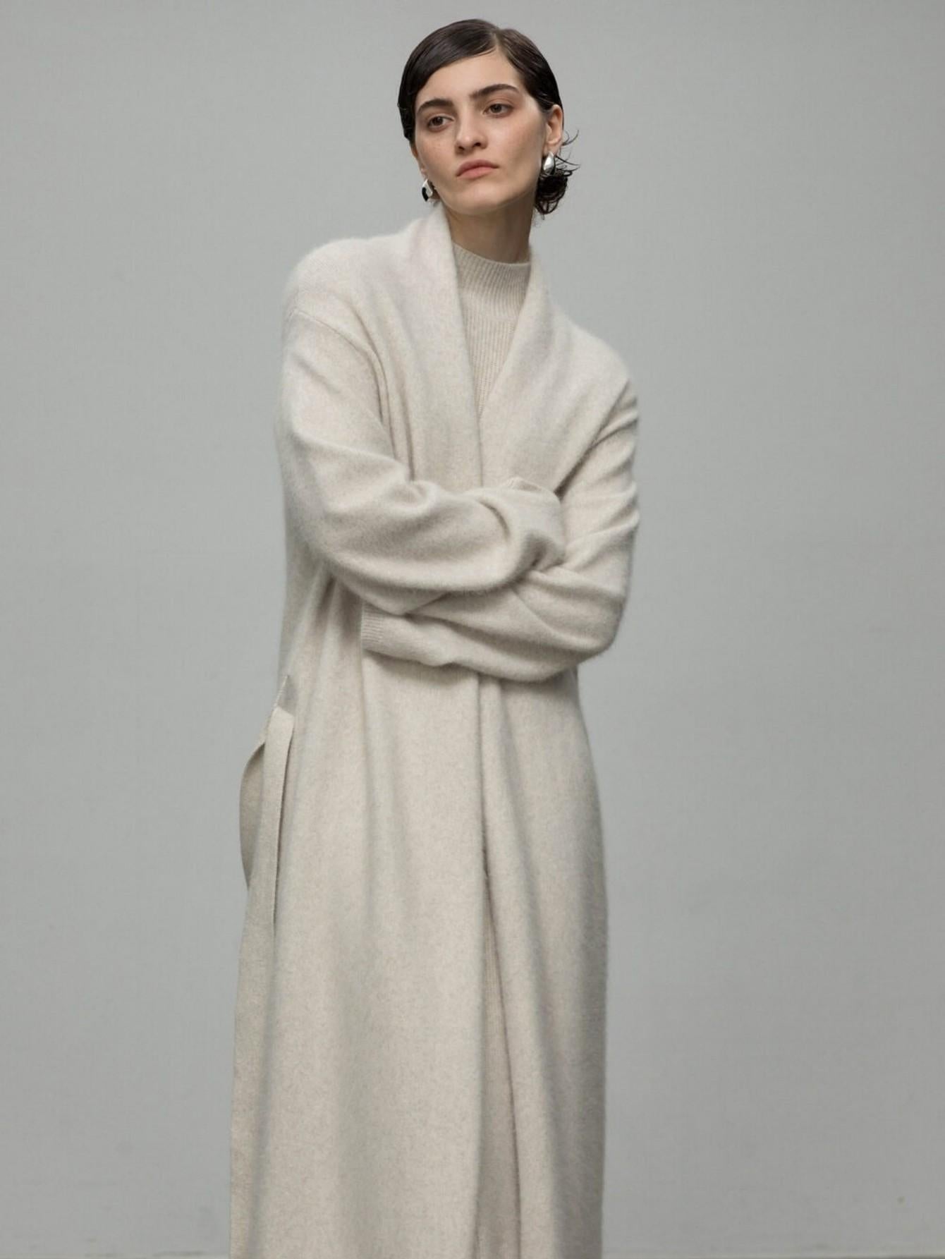 Chic Fox Fur-Blend Coat with Belt for Effortless Style | Eliraya