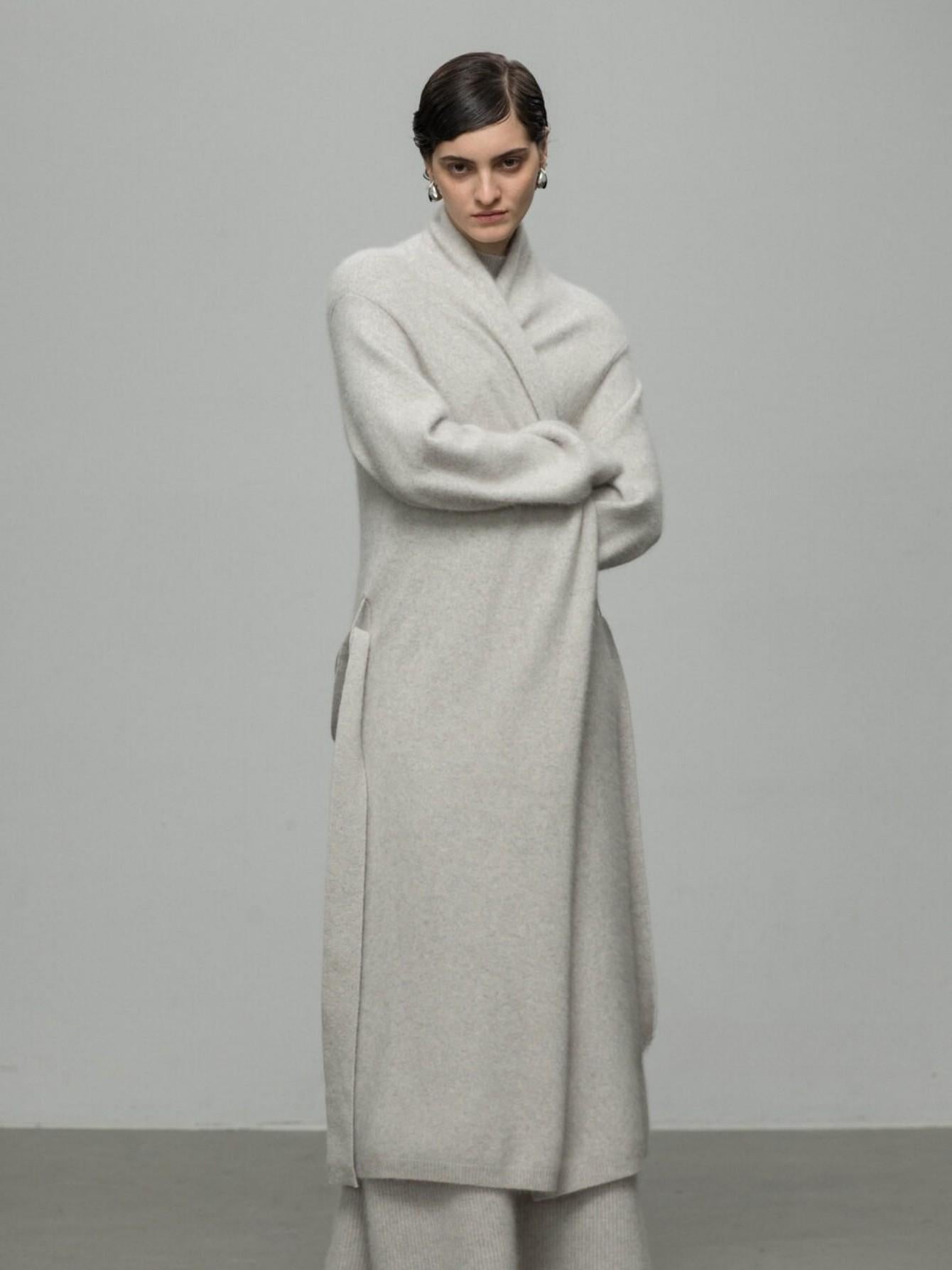 Chic Fox Fur-Blend Coat with Belt for Effortless Style | Eliraya