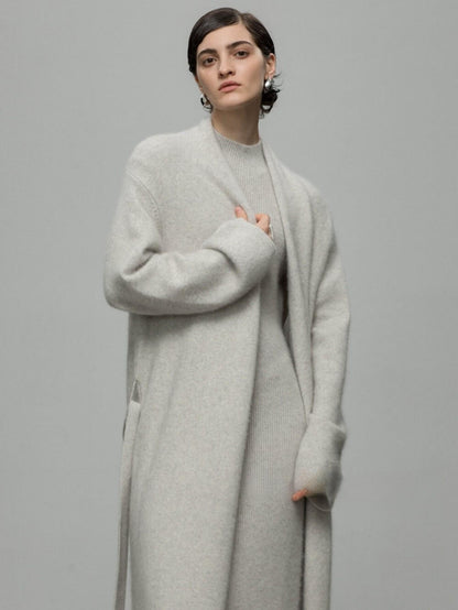 Chic Fox Fur-Blend Coat with Belt for Effortless Style | Eliraya