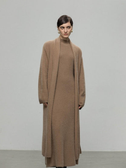 Chic Fox Fur-Blend Coat with Belt for Effortless Style | Eliraya