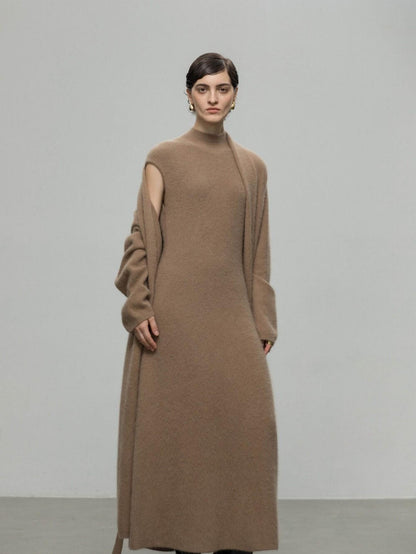 Chic Fox Fur-Blend Coat with Belt for Effortless Style | Eliraya