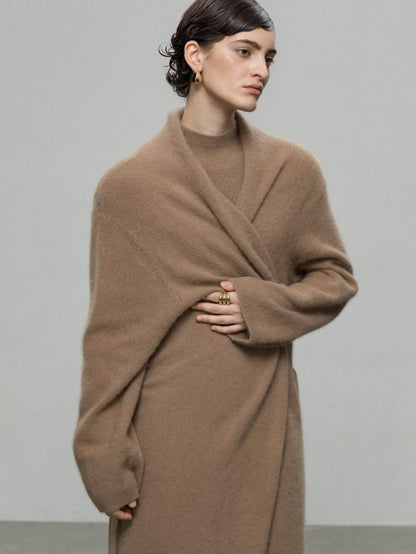 Chic Fox Fur-Blend Coat with Belt for Effortless Style | Eliraya