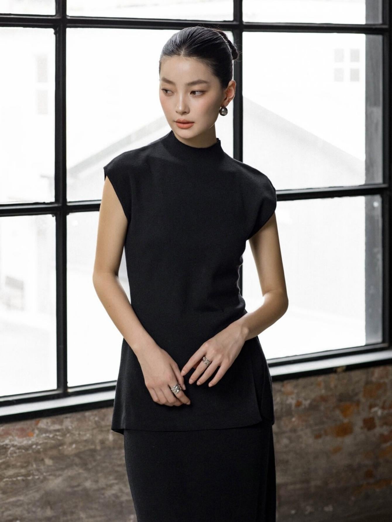 Elegant Slim-Fit Sweater and Pencil Skirt Set with Open-Back Design | Eliraya