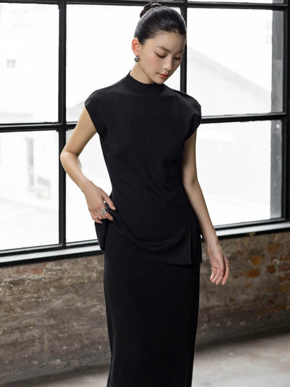 Elegant Slim-Fit Sweater and Pencil Skirt Set with Open-Back Design | Eliraya