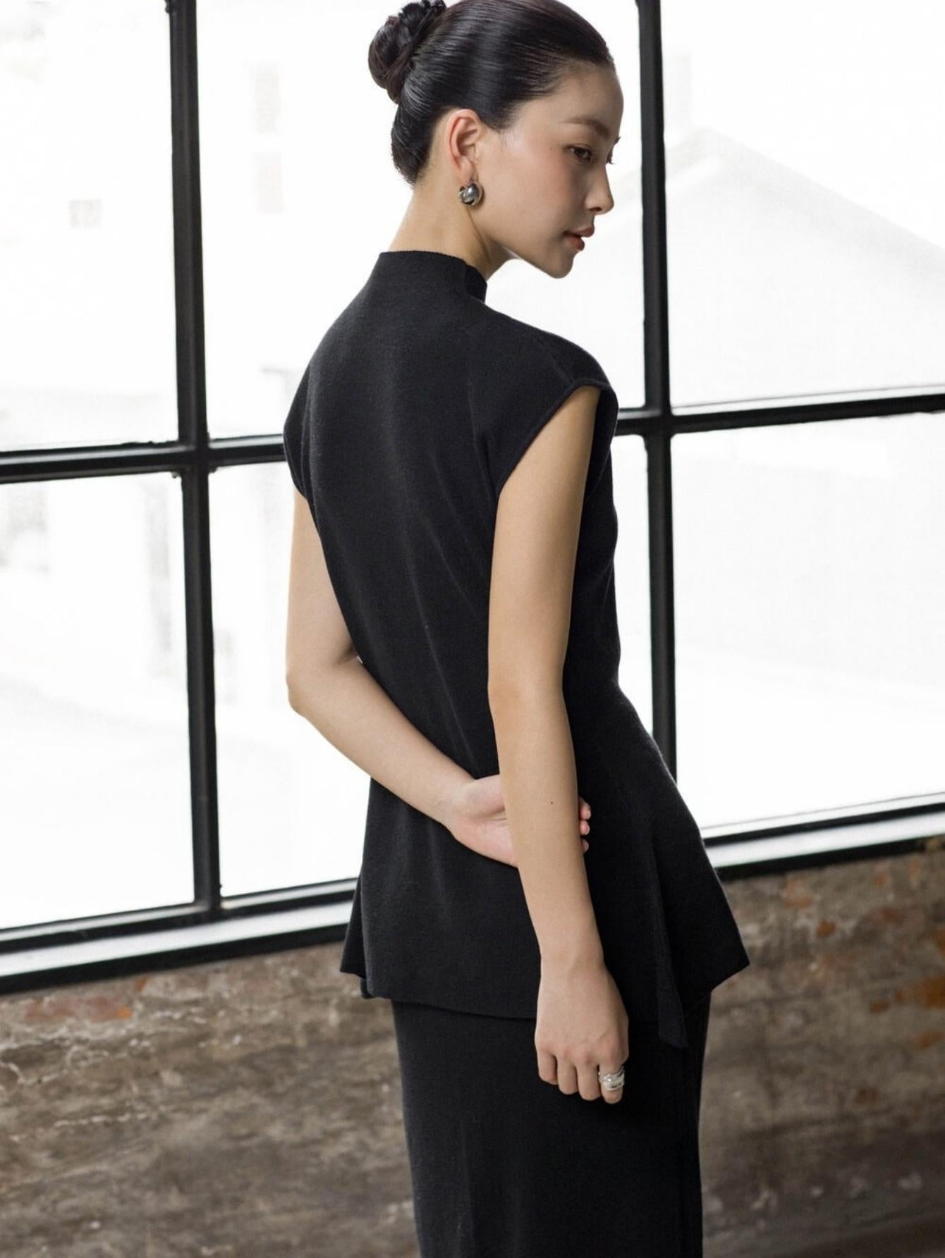 Elegant Slim-Fit Sweater and Pencil Skirt Set with Open-Back Design | Eliraya