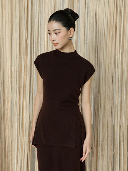 Elegant Slim-Fit Sweater and Pencil Skirt Set with Open-Back Design | Eliraya