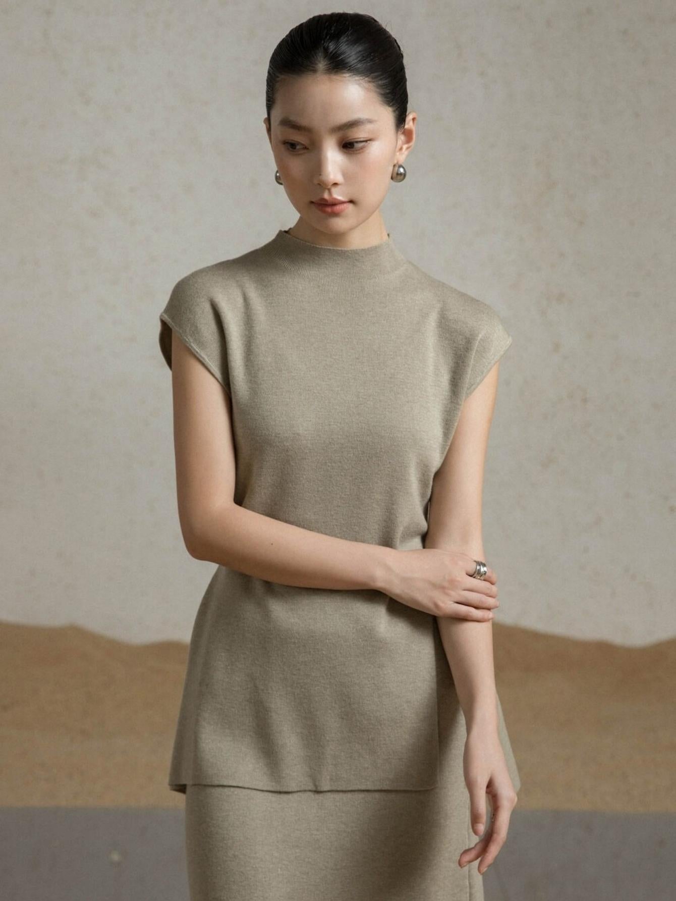 Elegant Slim-Fit Sweater and Pencil Skirt Set with Open-Back Design | Eliraya