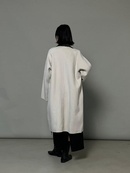 Long Single-Breasted 100% Wool Coat