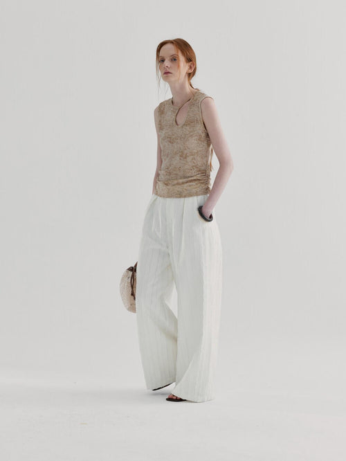 High-Waist Wide-Leg Pants Women Spring