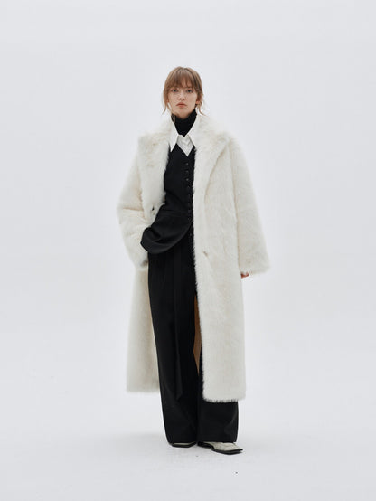 Eliraya faux fur coat for women, featuring an elegant fox fur-inspired design, perfect for winter warmth and luxurious styling.