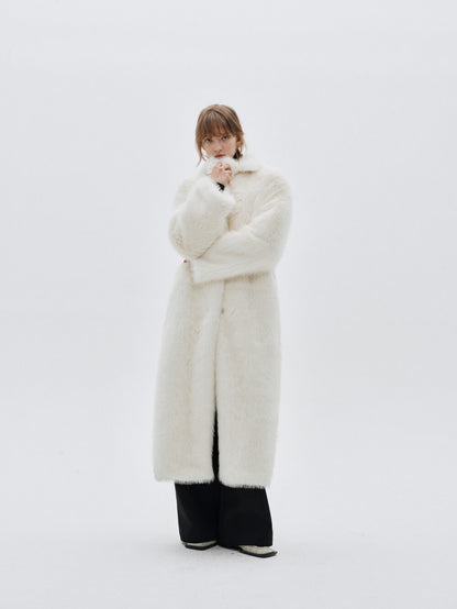 Eliraya faux fur coat for women, featuring an elegant fox fur-inspired design, perfect for winter warmth and luxurious styling.