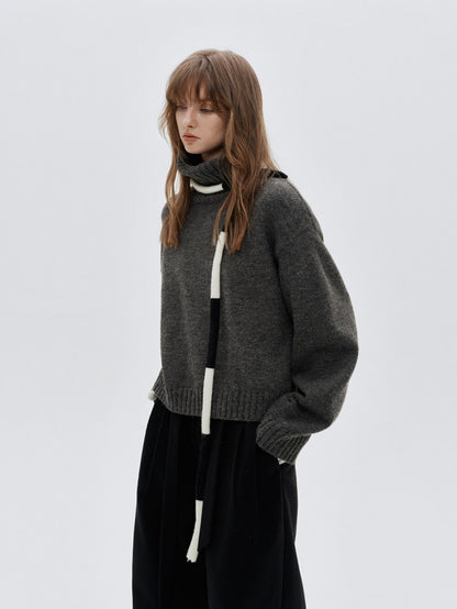 Eliraya cozy high-neck cropped sweater for women, designed for warmth and comfort with a thick knit perfect for winter layering.