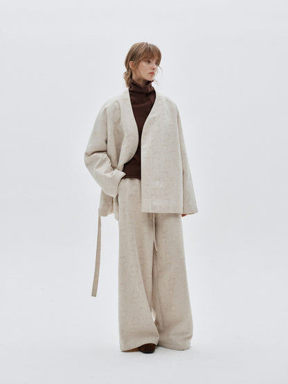 Eliraya linen wide-leg pants for women, featuring a slim-fit design and textured fabric for stylish, comfortable winter wear.